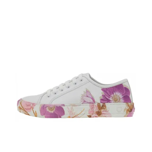 Ferragamo Gancini Skateboard Shoes Women's Low-Top White