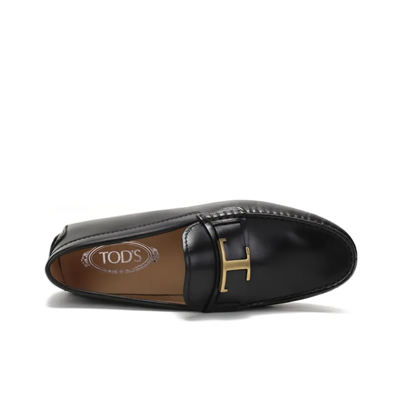 TOD'S Logo plaque Leather Loafers-4
