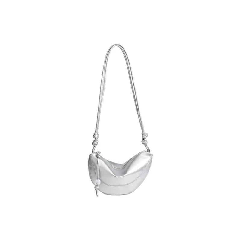 NX DOUGHNUT PU Shoulder Bag Women's Silver/Black-0