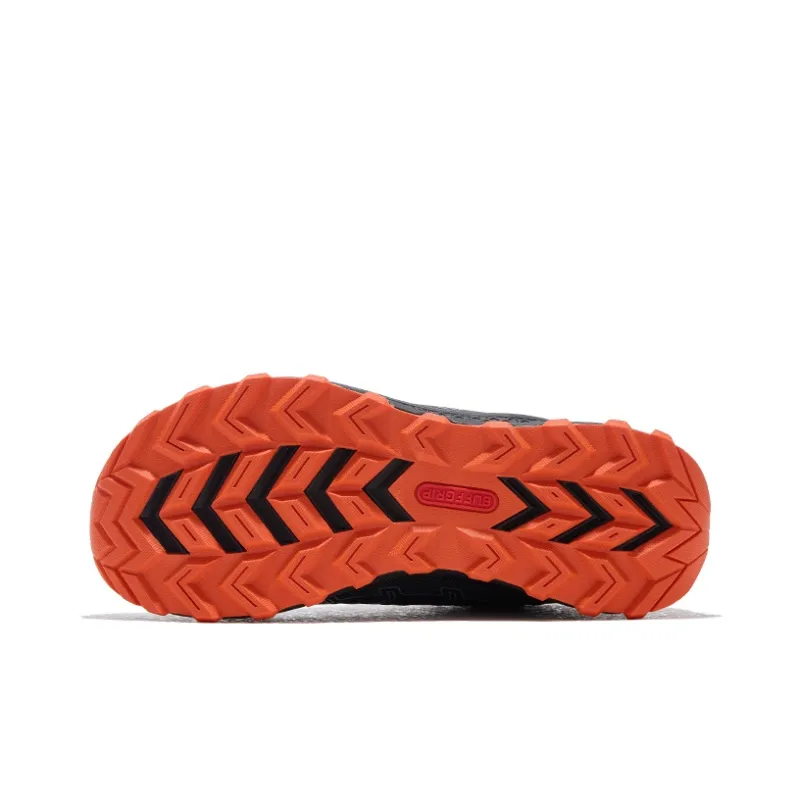 HOT POTATO Cushioned Anti Slip Wear Resistant Breathable Lightweight Mid Top Hiking Shoes Unisex Black Orange-5