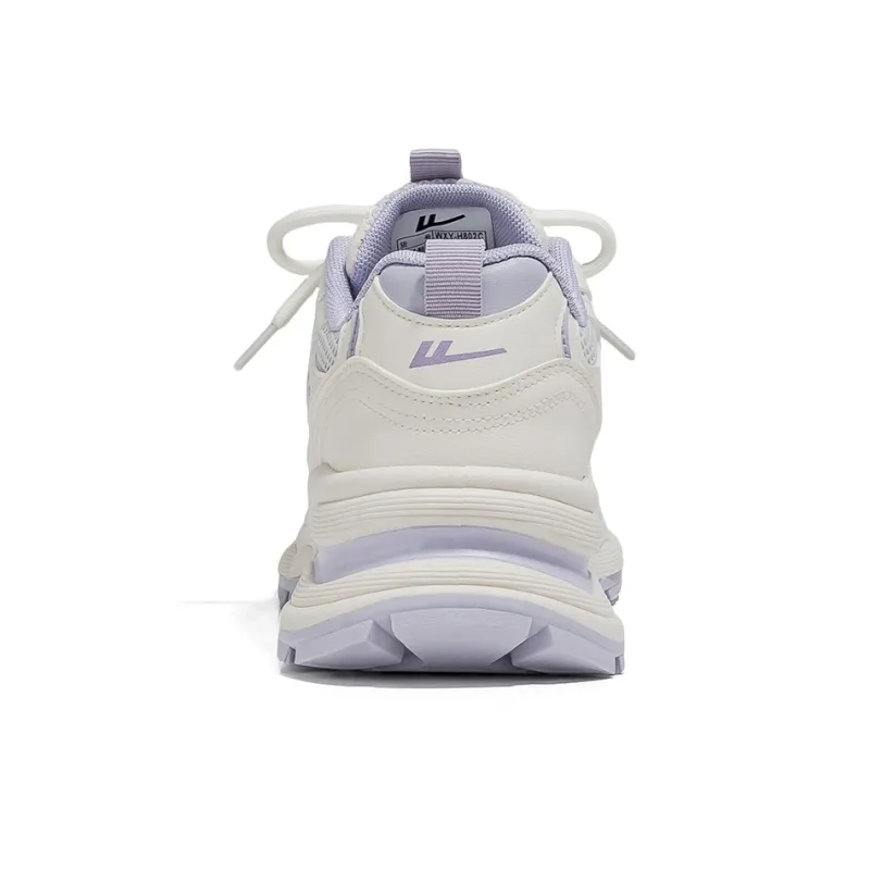 Warrior Low Top Chunky Sneakers Women's Beige Grey Purple-3