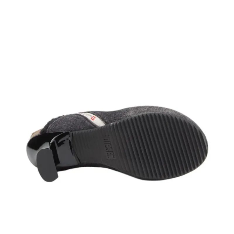 DIESEL D Woodstock 78mm Denim Mules Women's-5