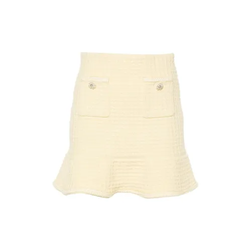 Self-portrait Casual Short Skirts Women's Light Yellow