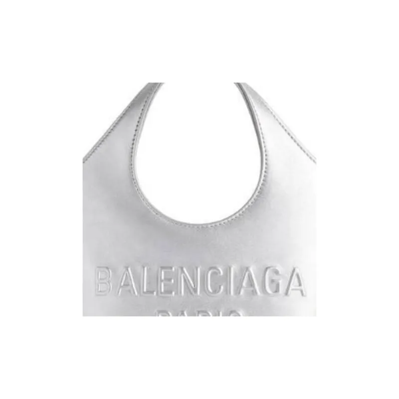 Balenciaga Mary Kate Calfskin Tote Bag, Shopping Bag, Handbag Extra Small Women's Silver-4