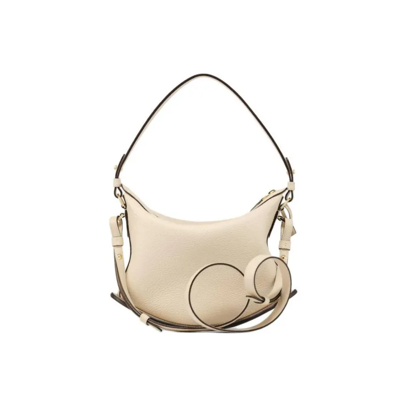 Delvau Pin Swing Soft Grain Calfskin Shoulder Bag Crossbody Bag Handbag Women's Beige-2
