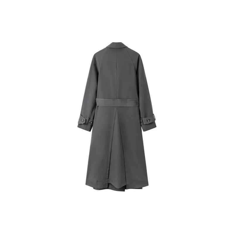 TKY SHOP Trench Coat Women's Gray-1