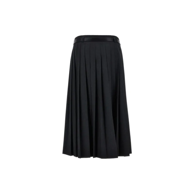 PRADA SS24 Casual Long Skirt Women's Black-1