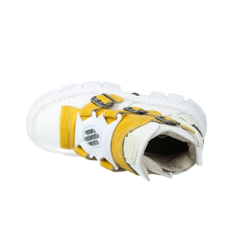 NEW ROCK High-Top Casual Shoes Unisex White-5