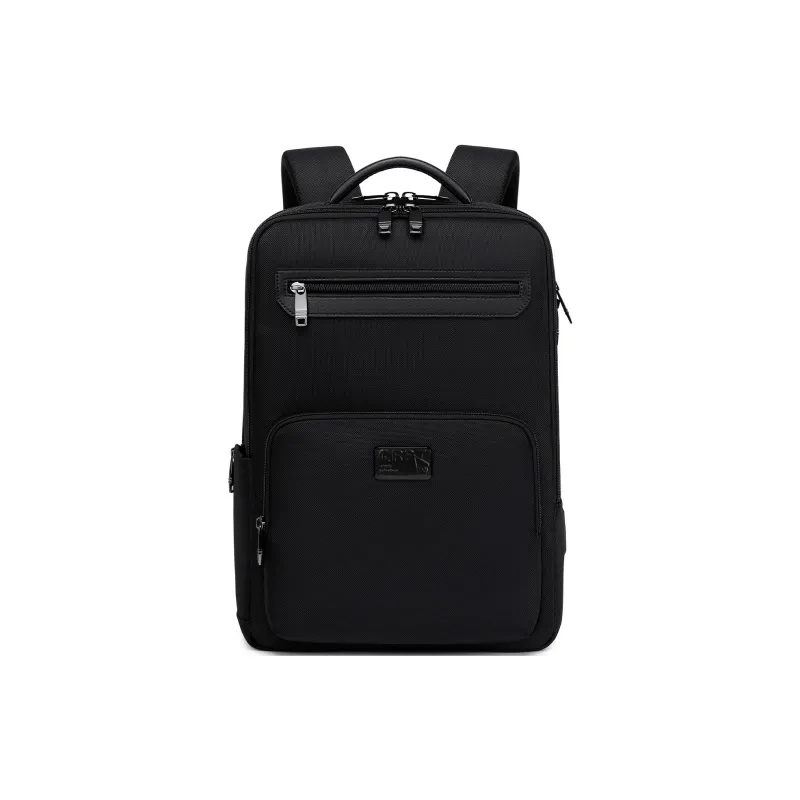 QRST Microfiber Synthetic Leather Backpack Large Size Unisex Black-0