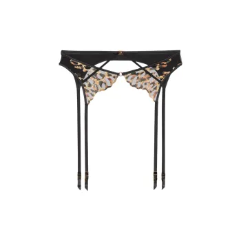 Victoria's Secret Very Sexy Leopard Embroidery Garter Belt / Embroidery Underwear Accessories Women's Black Panther