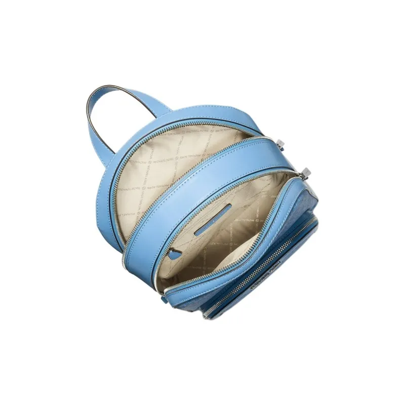 MICHAEL KORS Jaycee Coated Canvas Backpack Medium Size Women's Blue-2