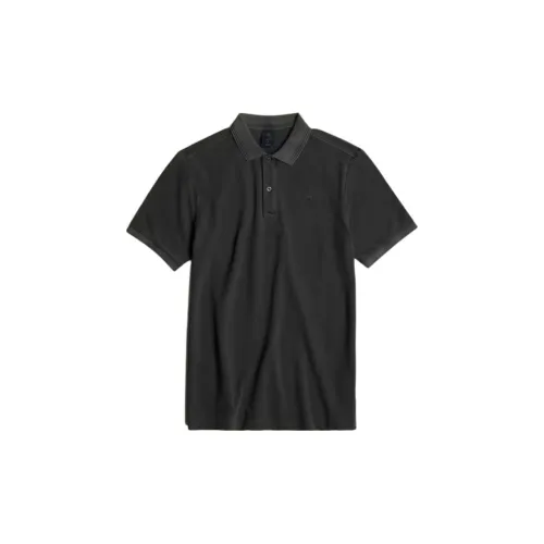 G-STAR RAW Polo Shirts Men Black Dyed Clothing