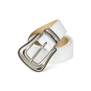 TUCANO TUCANO Elegant Design Multi Style Individual Pin Buckle Cow Leather Leather Belts Women's White Width 2.9CM