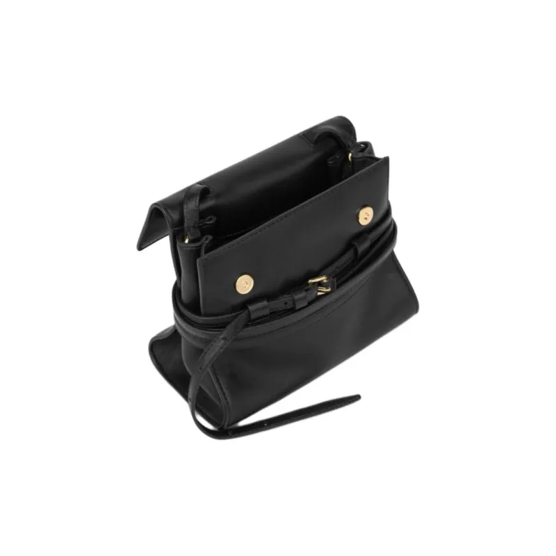 MOSCHINO Sheepskin Handbag Small Size Women's Black-2