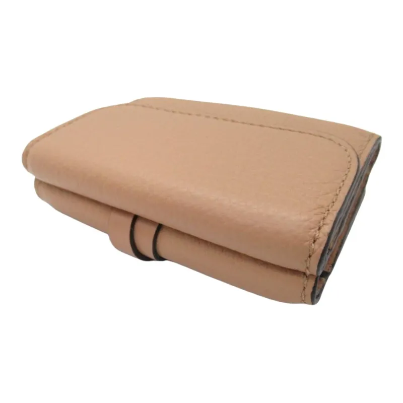 Chloe Leather Wallet Women's Brown-3