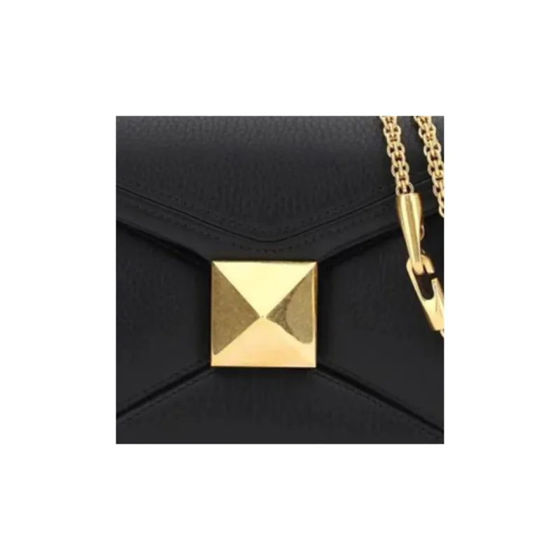 Valentino GARAVANI ROCKSTUD Leather Crossbody Bag, Shoulder Bag Women's Black-4