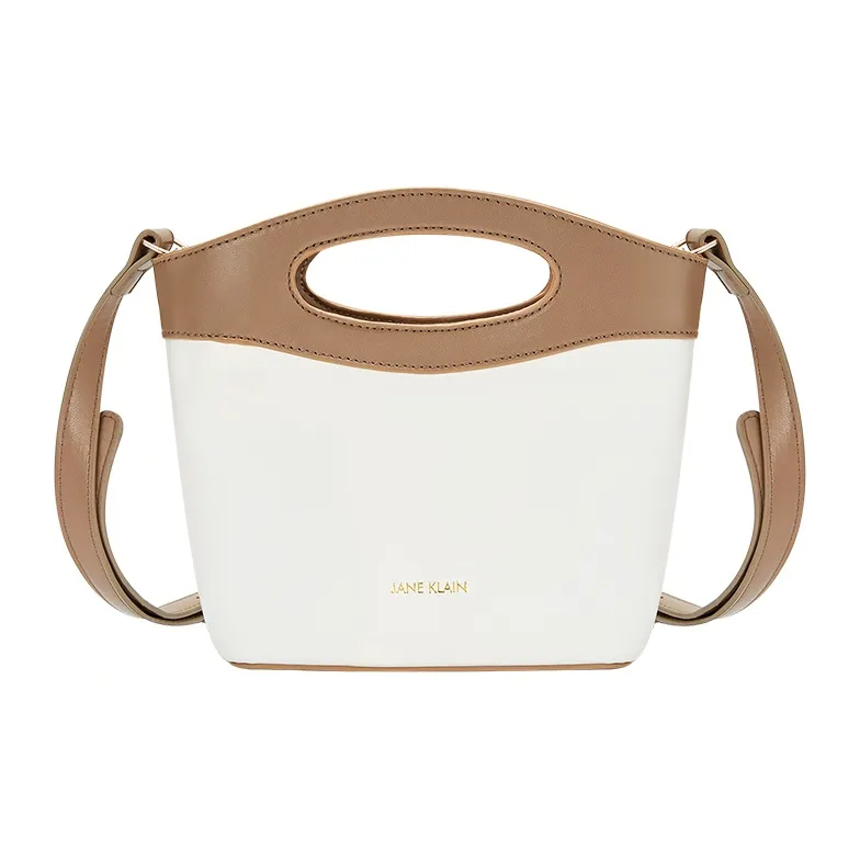 JANE KLAIN Synthetic Leather Shoulder Bag, Crossbody Bag, Handbag Regular Women's White/Brown/Black-5