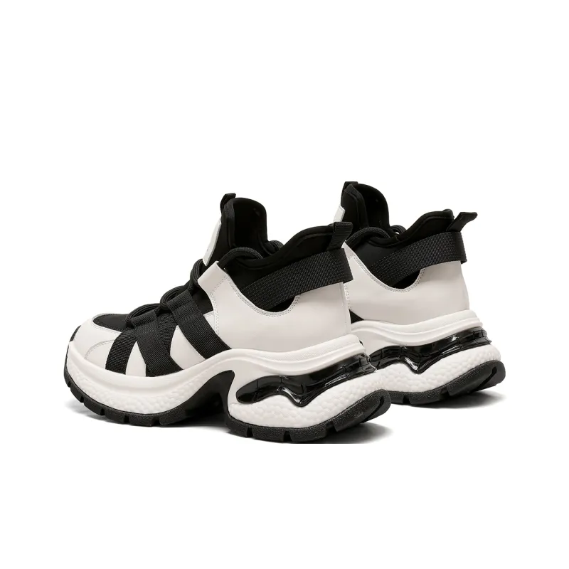 C°BANNER Low Top Chunky Sneakers Women's Black Beige-2