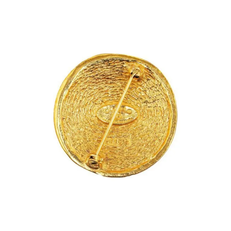 CHANEL 1990s Logo embossed Button Clip on Earrings-1