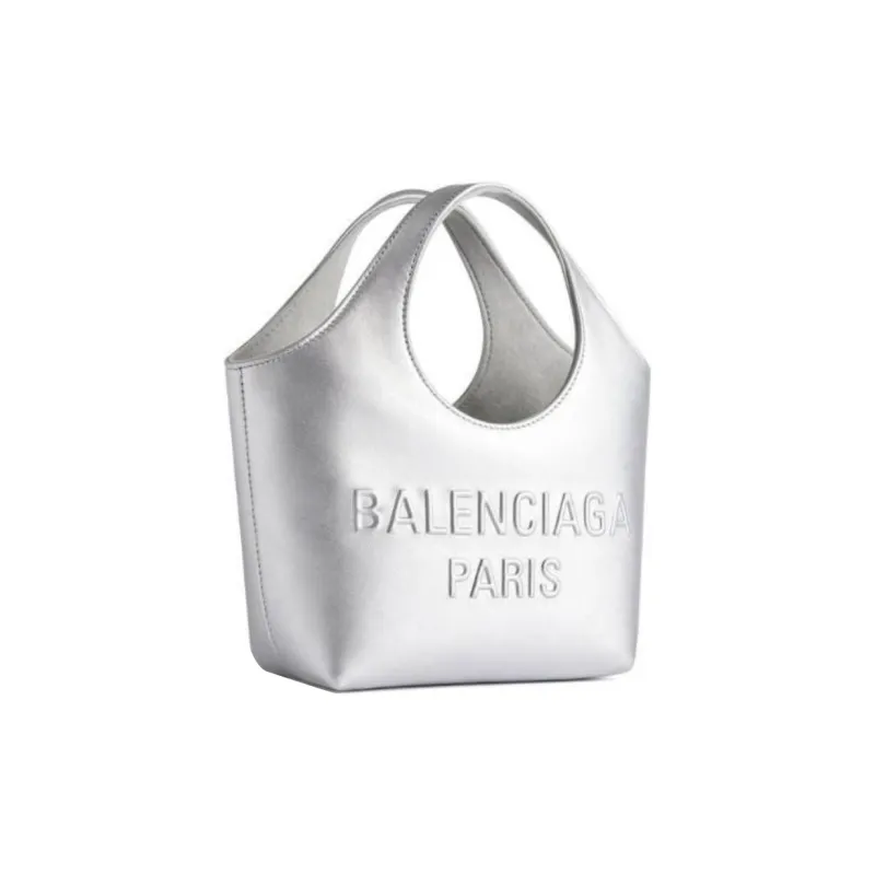 Balenciaga Mary Kate Calfskin Tote Bag, Shopping Bag, Handbag Extra Small Women's Silver-1