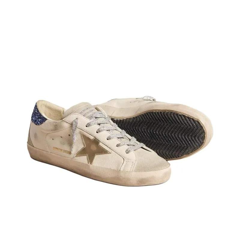 Golden Goose Women's Superstar LTD 'White Platinum Metallic Blue Glitter'-3