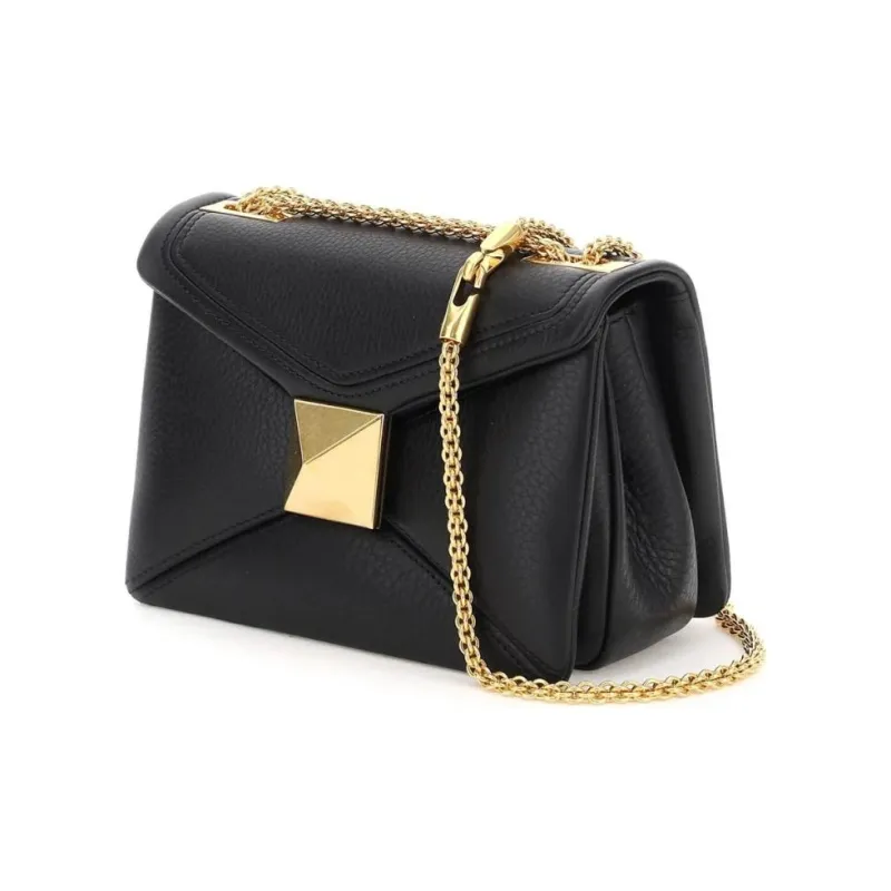 Valentino GARAVANI ROCKSTUD Leather Crossbody Bag, Shoulder Bag Women's Black-1