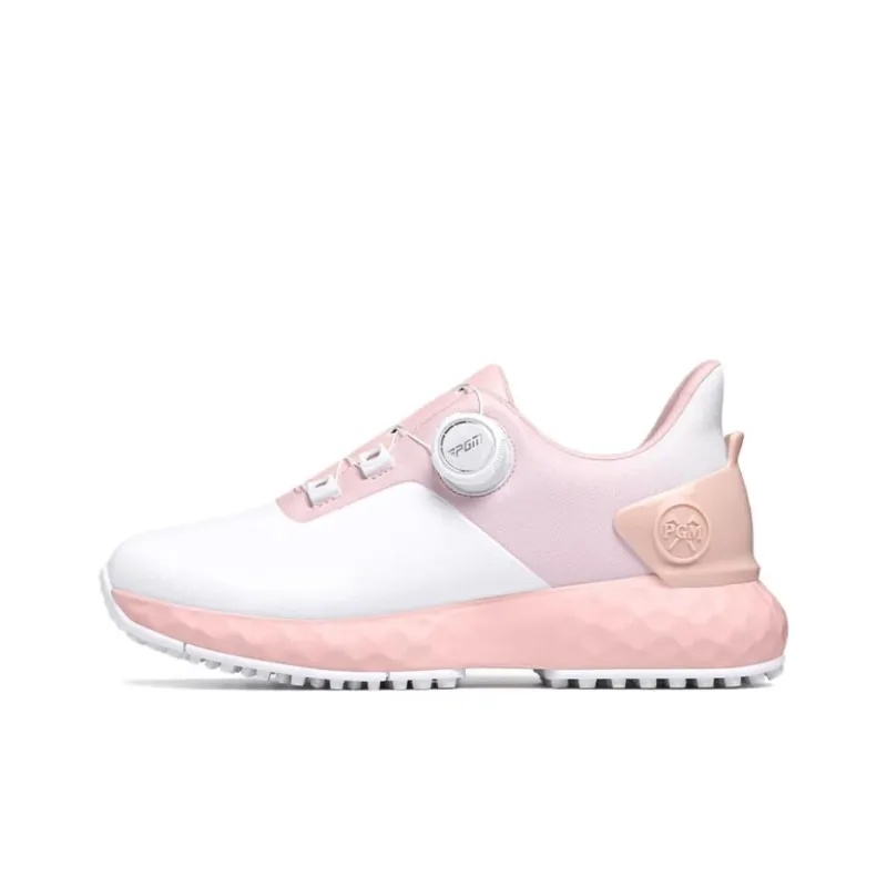 PGM Anti Slip Wear Resistant Low Top Golf Shoes Women's White Pink-0
