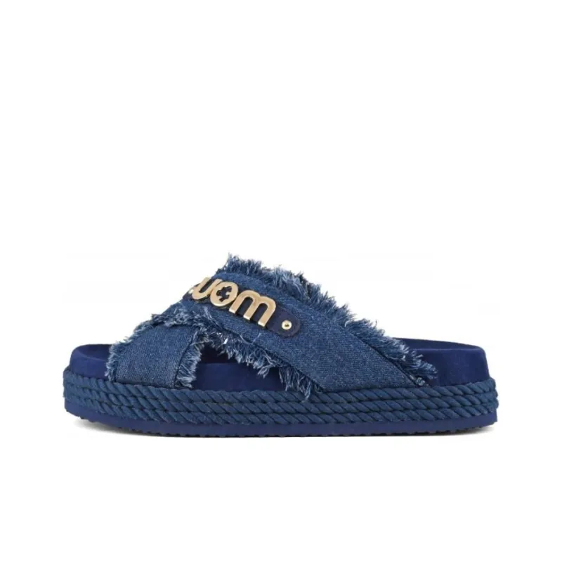 MOU Slide Slippers Women's Denim-0