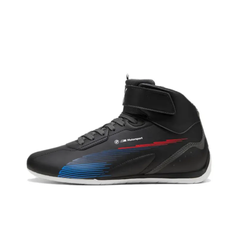 PUMA BMW M Motorsport Anti Slip Wear Resistant Mid Top Casual Shoes Men's Black-0