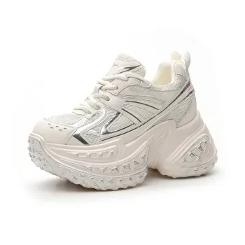 Shoe Cabinet Floral Language Anti Slip Wear Resistant Breathable Height Increasing Low Top Chunky Sneakers Women's