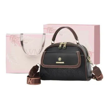 Weymond PVC One Shoulder Handbag Crossbody Bag Women's White Black