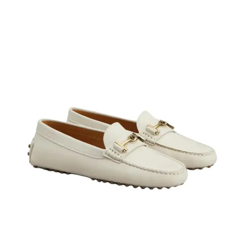 TOD'S Gommino Beanie Shoes Women's Beige-2