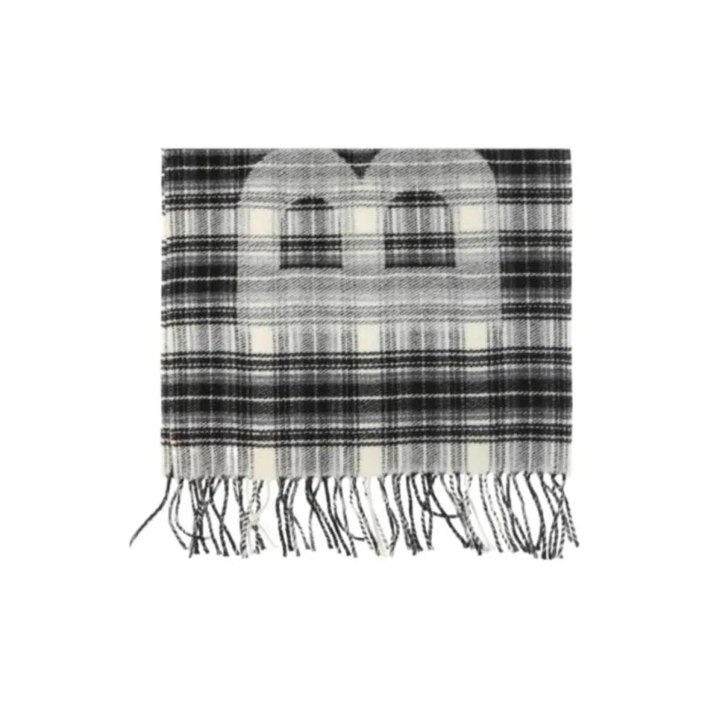 Balenciaga Wool Knit Scarves Men's Black White-1
