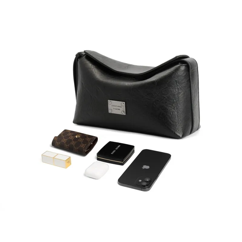 BELLE Artificial Leather Small Square Bag Shoulder Bag Unisex Solid Color Plain-4