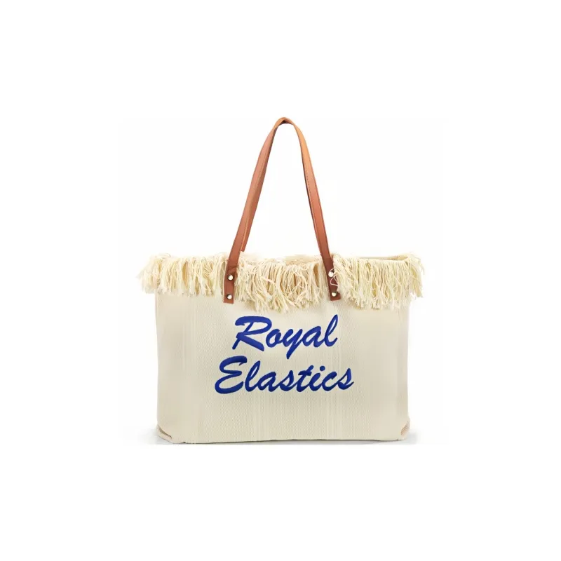 ROYAL ELASTICS Cotton Linen Blend Tote Bag, Shoulder Bag Regular Women's Beige-0