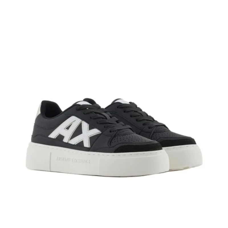 ARMANI EXCHANGEAE Low Top Skateboard Shoes Women's Black-2