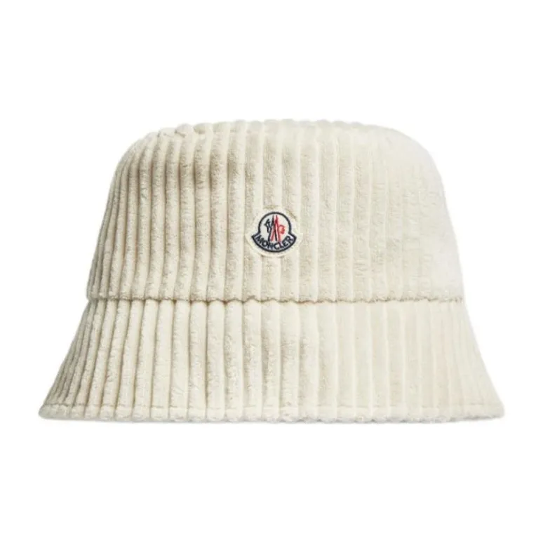 Moncler Logo Patch Ribbed Knit Bucket Hat-1