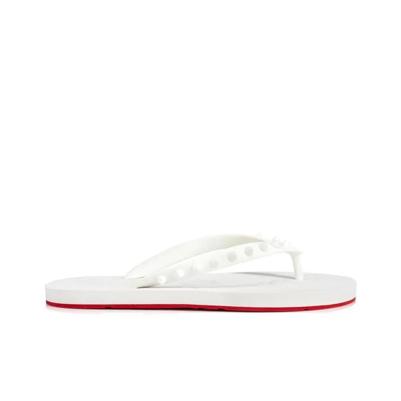 Christian Louboutin Loubi Flip Slide White White Women's-1