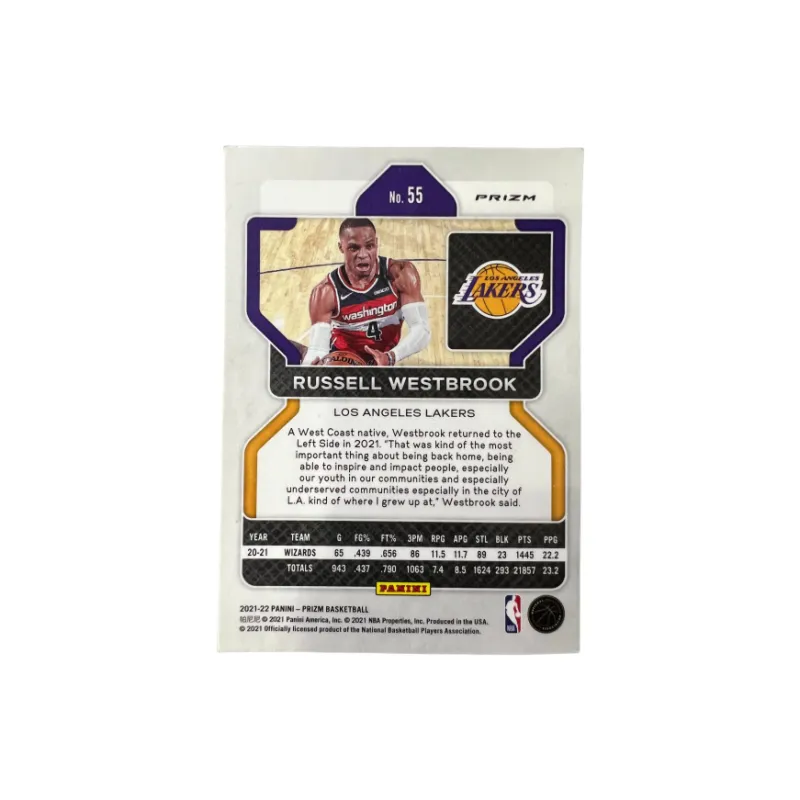 PANINI Wizards Westbrook Russell Westbrook Tricolor Fold Rare Card Sports Cards 1 Pc-1