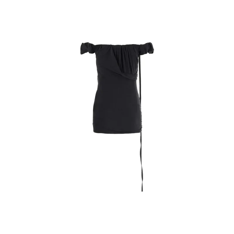 Jacquemus La Robe Ciceri Draped Mini Dress 'Black'-1