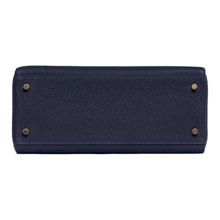 HERMES Cow Leather Kelly Bag Handbags Regular Women's 2Z Bleu Nuit Midnight Blue-3