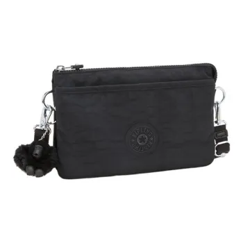 Kipling Polyamide Shoulder Bag, Crossbody Bag Small Size Unisex Black Noir/Ultimate Aqua Green