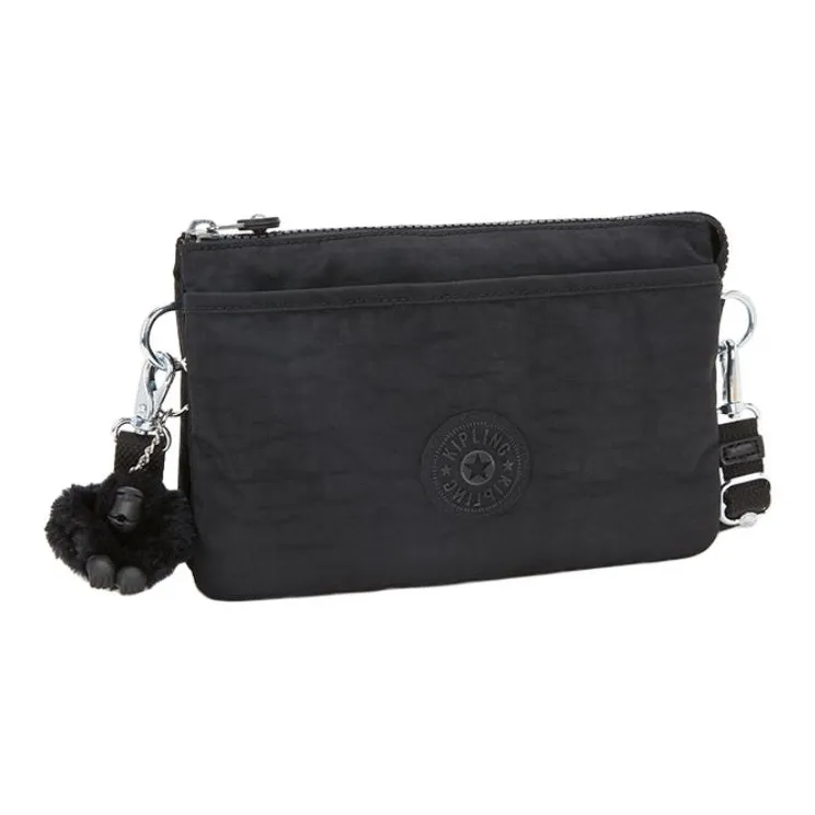 Kipling Polyamide Shoulder Bag, Crossbody Bag Small Size Unisex Black Noir/Ultimate Aqua Green-0