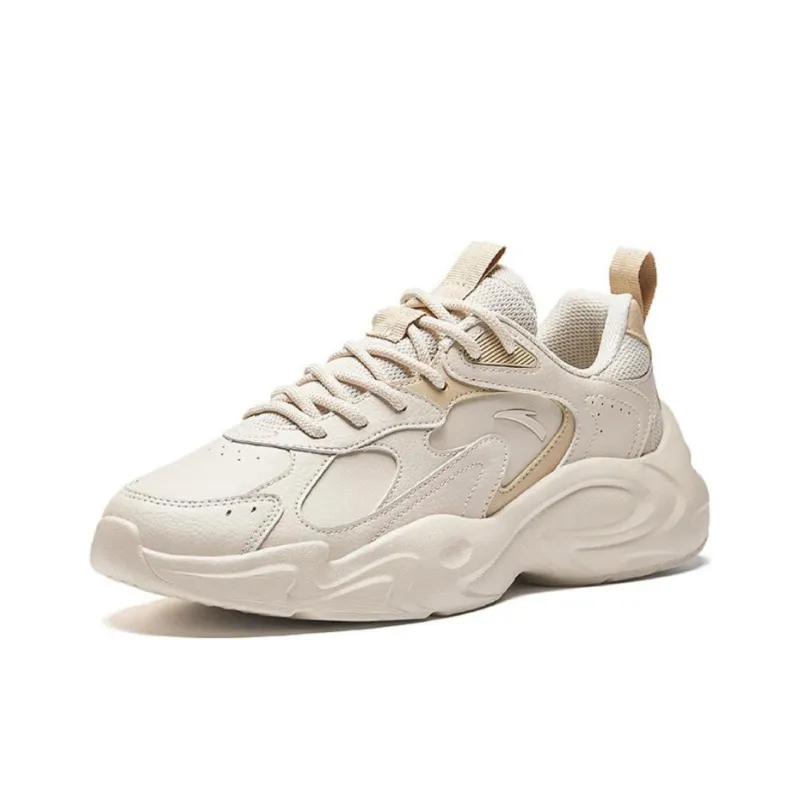 Anta Anti-Slip Wear-Resistant Low-Top Casual Shoes Men's Beige Brown-1