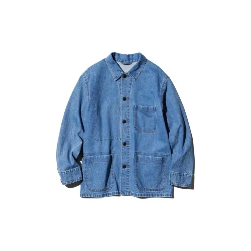 UNIQLO Denim Jackets Men Lake Blue