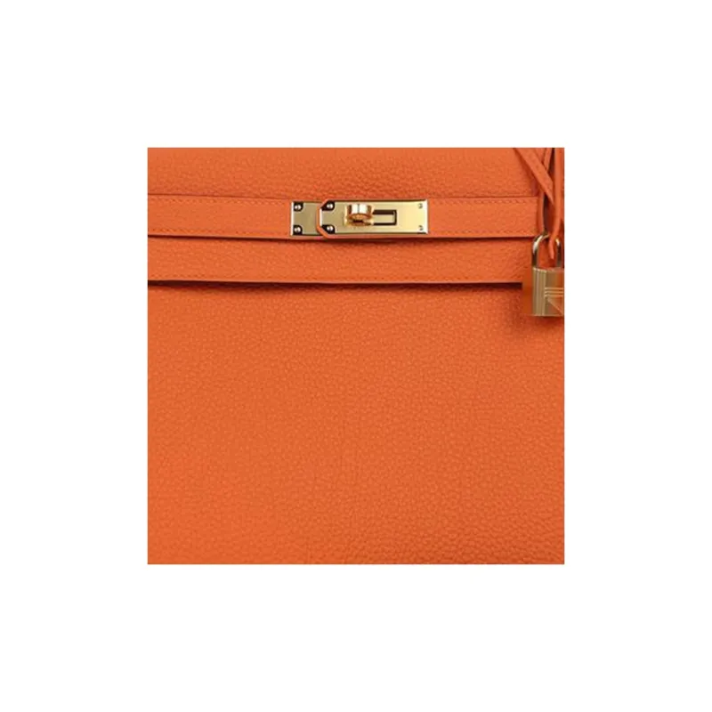 HERMES Togo Calfskin Handbag Regular Women's 93 Orange Hermes Orange Combo-5