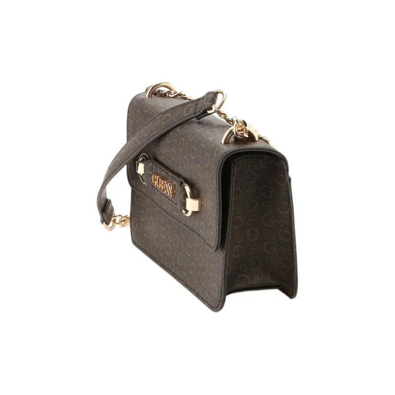 GUESS Polyvinyl Chloride Shoulder Bag Crossbody Bag Regular Unisex Dark Brown-1