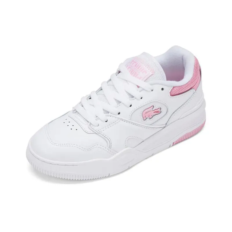 LACOSTE Low Top Skateboard Shoes Women's White Pink-1