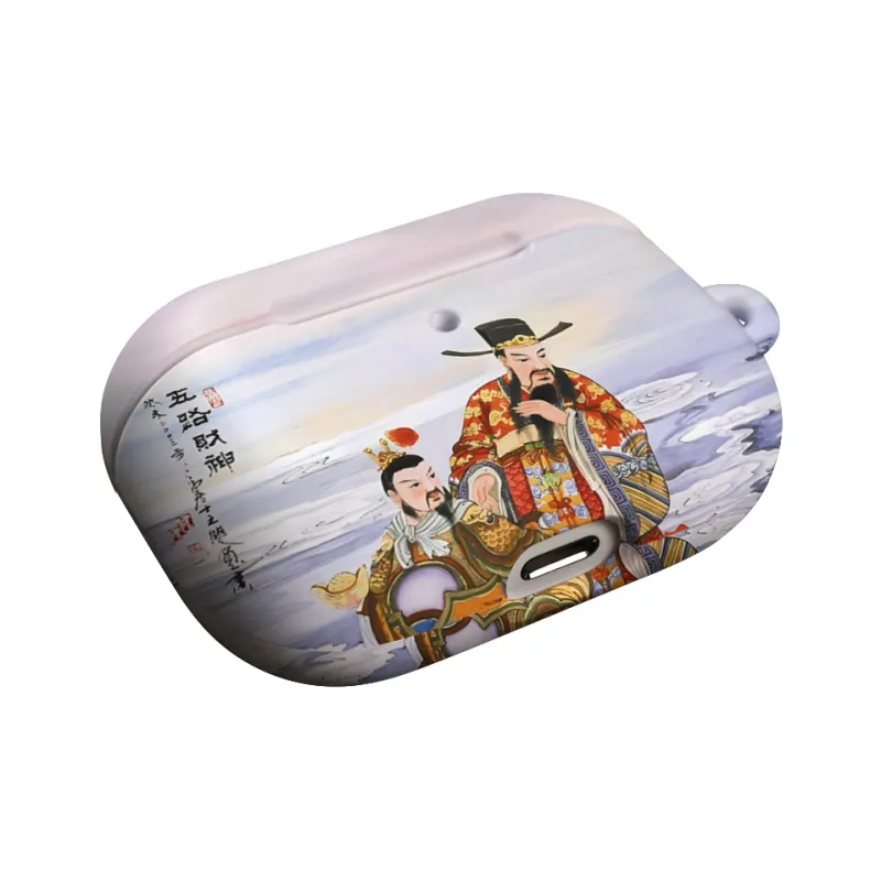 Keshami Compatible With Apple AirPods Pro 2/AirPods 4/3 PC Matte Hard Shell Five Gods Of Wealth Headphone Cases-4