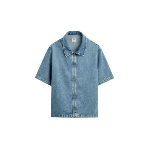 ZARA Shirts Men Blue